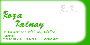 roza kalnay business card